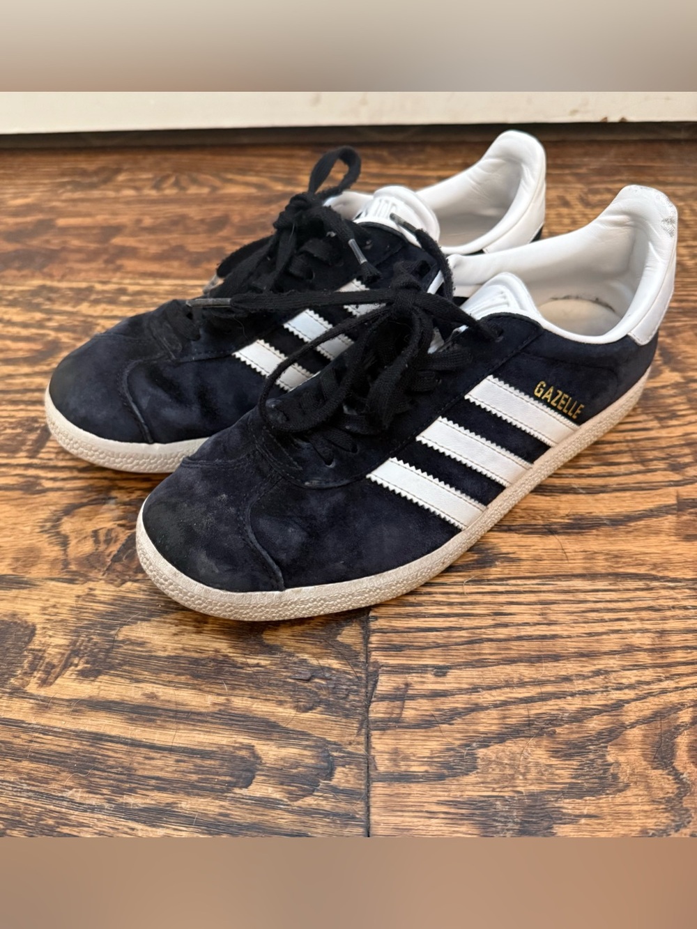 Adidas Gazelle Black Suede Trainers Athletic Shoes - Womens Size 6